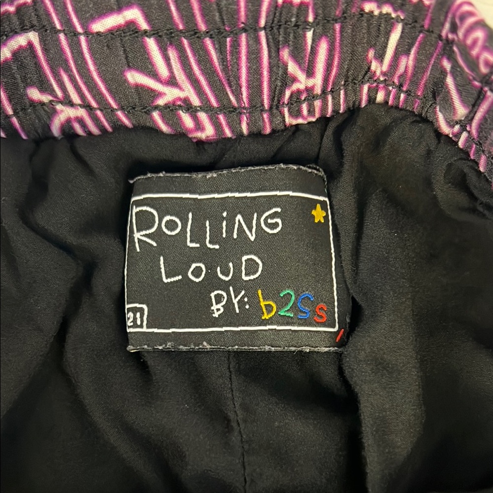 Urban Outfitters Rolling Loud B2ss Black and Pink Geometric Print Shorts - Picture 2 of 8